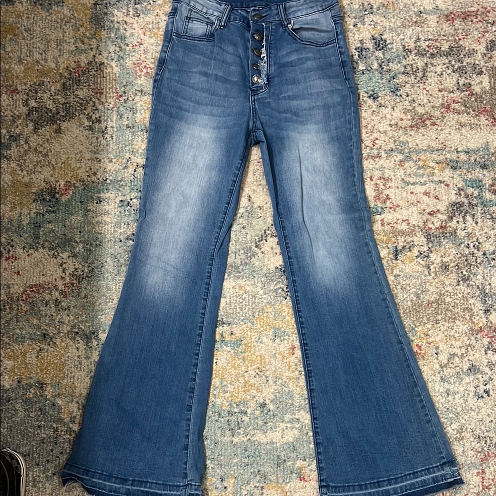 Crazy train wide leg jeans